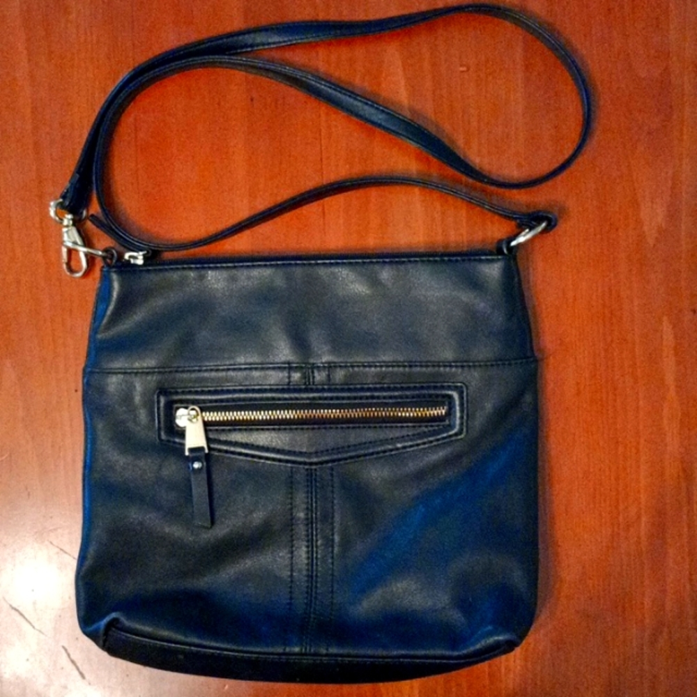 Tignanello black leather handbag with strap